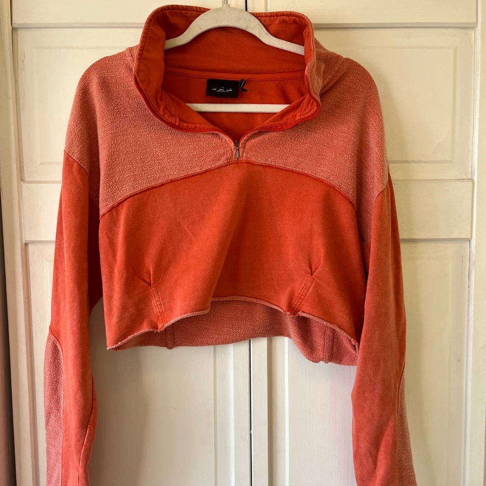 Urban Outfitters Orange Cropped Sweatshirt